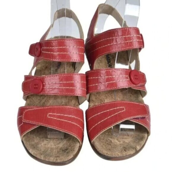 Romika Calgary 2 Wedge Sandal Red Adjustable Straps Size 38 US 7-7.5 - Picture 5 of 14